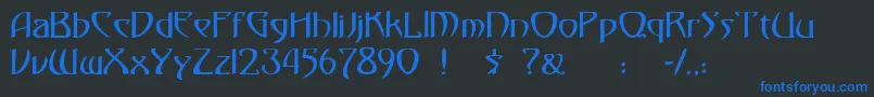 フォント30 – 黒い背景に青い文字