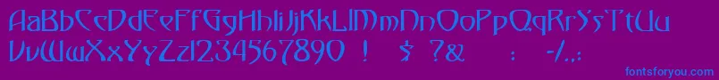 30 Font – Blue Fonts on Purple Background