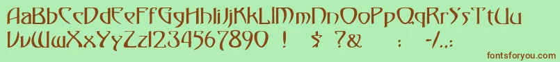 30 Font – Brown Fonts on Green Background