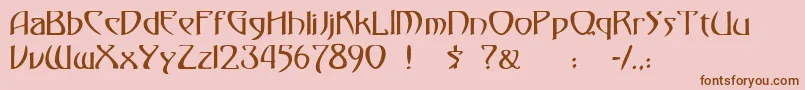 フォント30 – ピンクの背景に茶色のフォント