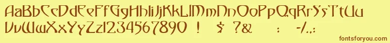 Шрифт 30 – коричневые шрифты на жёлтом фоне