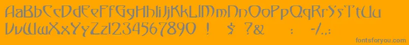 フォント30 – オレンジの背景に灰色の文字