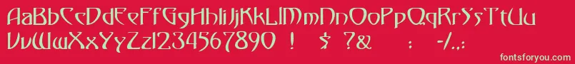 フォント30 – 赤い背景に緑の文字