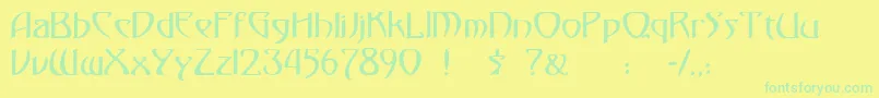 フォント30 – 黄色い背景に緑の文字