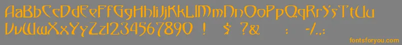 フォント30 – オレンジの文字は灰色の背景にあります。