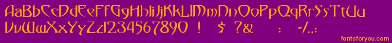 フォント30 – 紫色の背景にオレンジのフォント