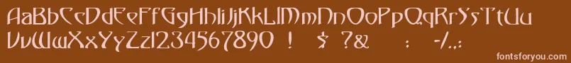 フォント30 – 茶色の背景にピンクのフォント