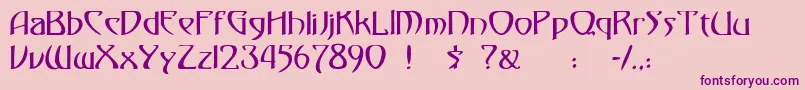 フォント30 – ピンクの背景に紫のフォント