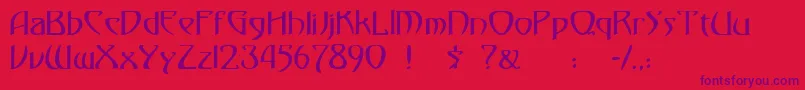 30 Font – Purple Fonts on Red Background