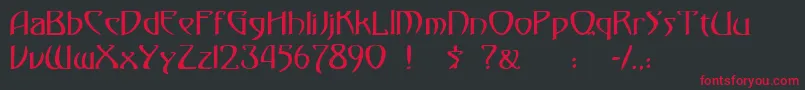 フォント30 – 黒い背景に赤い文字