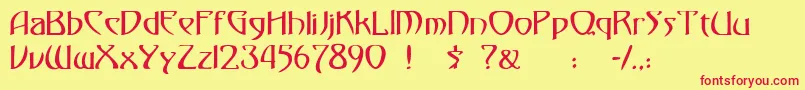 フォント30 – 赤い文字の黄色い背景