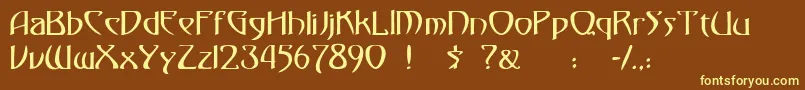 フォント30 – 黄色のフォント、茶色の背景