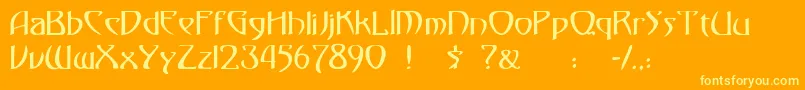 Шрифт 30 – жёлтые шрифты на оранжевом фоне