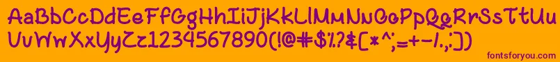 BlackAndBitterCoffeeOtf Font – Purple Fonts on Orange Background