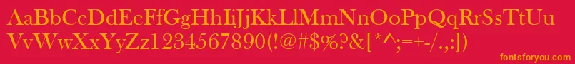 BaskervilleOldFace Font – Orange Fonts on Red Background