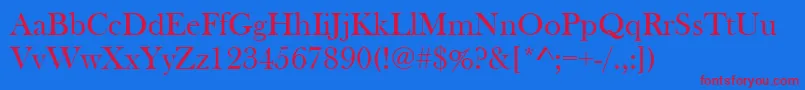 BaskervilleOldFace Font – Red Fonts on Blue Background