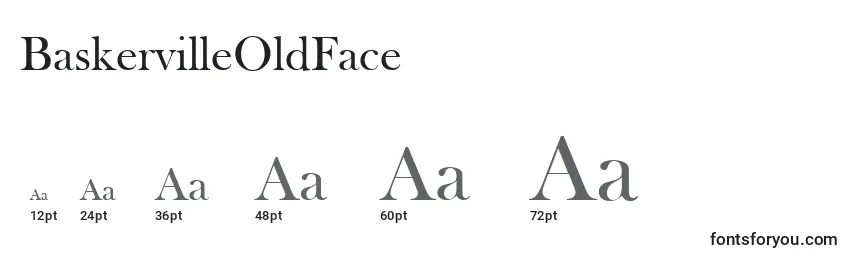 BaskervilleOldFace Font Sizes