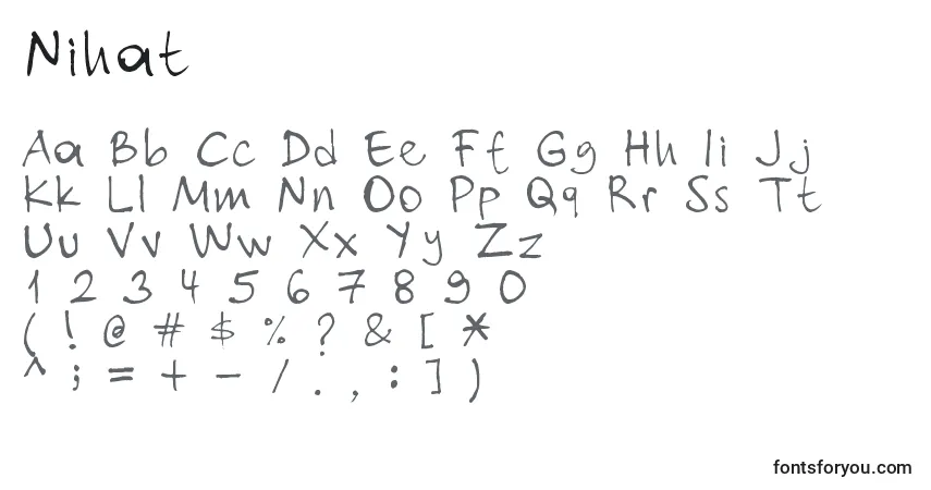 Fuente Nihat - alfabeto, números, caracteres especiales
