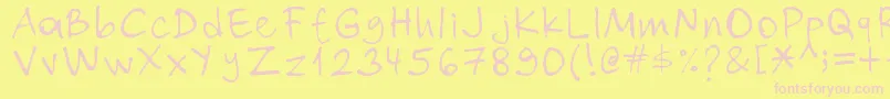 Nihat-fontti – vaaleanpunaiset fontit keltaisella taustalla