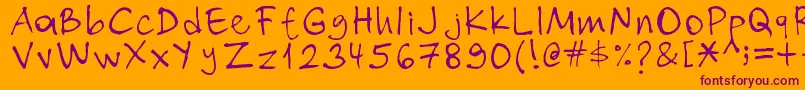 Nihat-Schriftart – Violette Schriften auf orangefarbenem Hintergrund