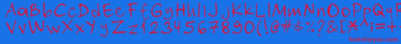 Nihat-Schriftart – Rote Schriften auf blauem Hintergrund