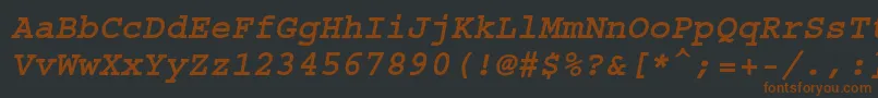 Шрифт CourierstdBoldoblique – коричневые шрифты на чёрном фоне