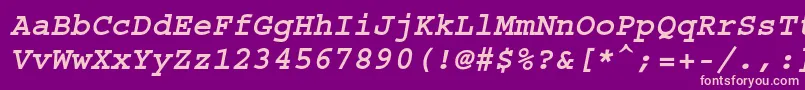 Шрифт CourierstdBoldoblique – розовые шрифты на фиолетовом фоне