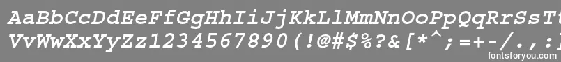 フォントCourierstdBoldoblique – 灰色の背景に白い文字