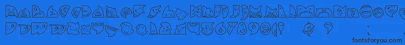 CallejeraCarona-Schriftart – Schwarze Schriften auf blauem Hintergrund