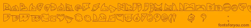 Fonte CallejeraCarona – fontes marrons em um fundo laranja