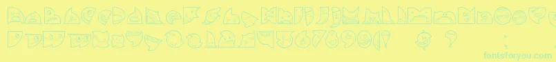Czcionka CallejeraCarona – zielone czcionki na żółtym tle