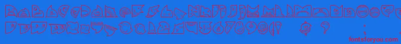 CallejeraCarona Font – Red Fonts on Blue Background