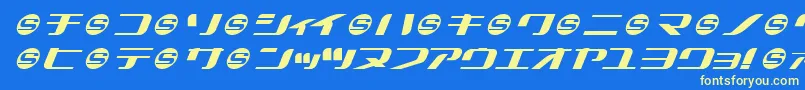 フォントSummeks – 黄色の文字、青い背景