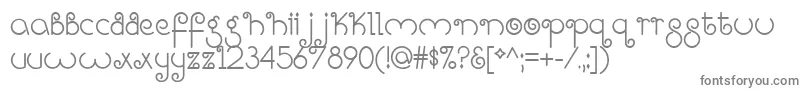 BrightLikeADiamond-fontti – harmaat kirjasimet valkoisella taustalla