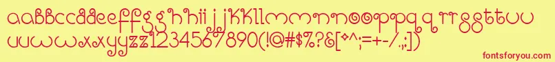 BrightLikeADiamond Font – Red Fonts on Yellow Background