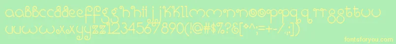 BrightLikeADiamond Font – Yellow Fonts on Green Background