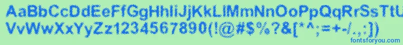 Acidic Font – Blue Fonts on Green Background