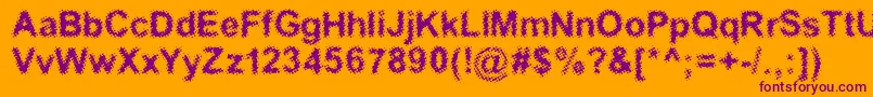 Acidic Font – Purple Fonts on Orange Background