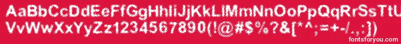 Acidic Font – White Fonts on Red Background