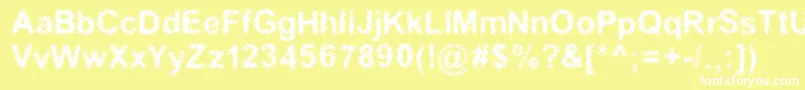 Acidic Font – White Fonts on Yellow Background