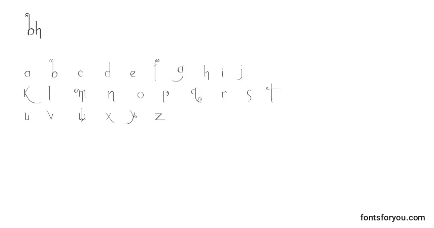 Schriftart Abh1 – Alphabet, Zahlen, spezielle Symbole