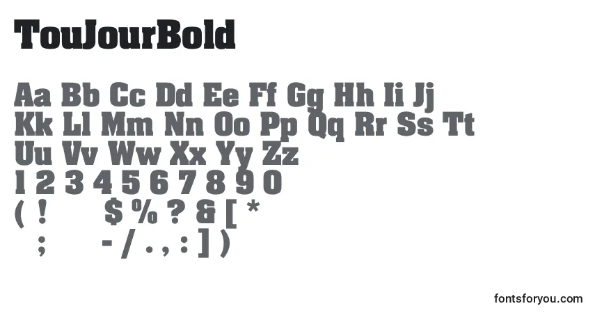 Schriftart TouJourBold – Alphabet, Zahlen, spezielle Symbole