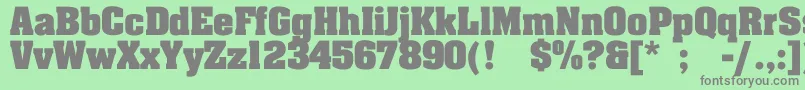 フォントTouJourBold – 緑の背景に灰色の文字