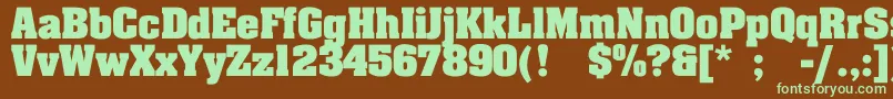TouJourBold-fontti – vihreät fontit ruskealla taustalla
