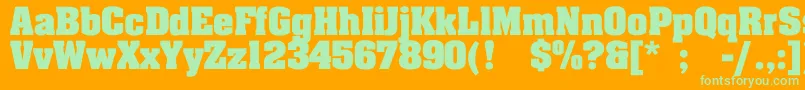 TouJourBold Font – Green Fonts on Orange Background