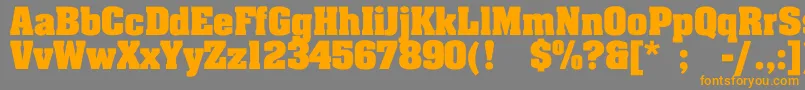 フォントTouJourBold – オレンジの文字は灰色の背景にあります。