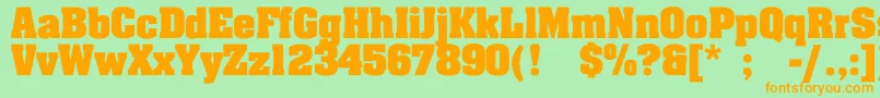 TouJourBold Font – Orange Fonts on Green Background