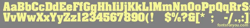 TouJourBold-fontti – keltaiset fontit harmaalla taustalla
