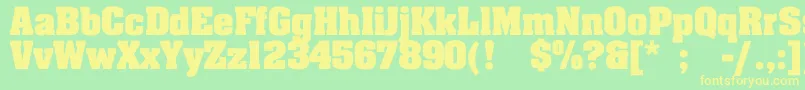 TouJourBold Font – Yellow Fonts on Green Background