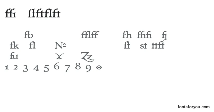 Czcionka Immrtlt – alfabet, cyfry, specjalne znaki